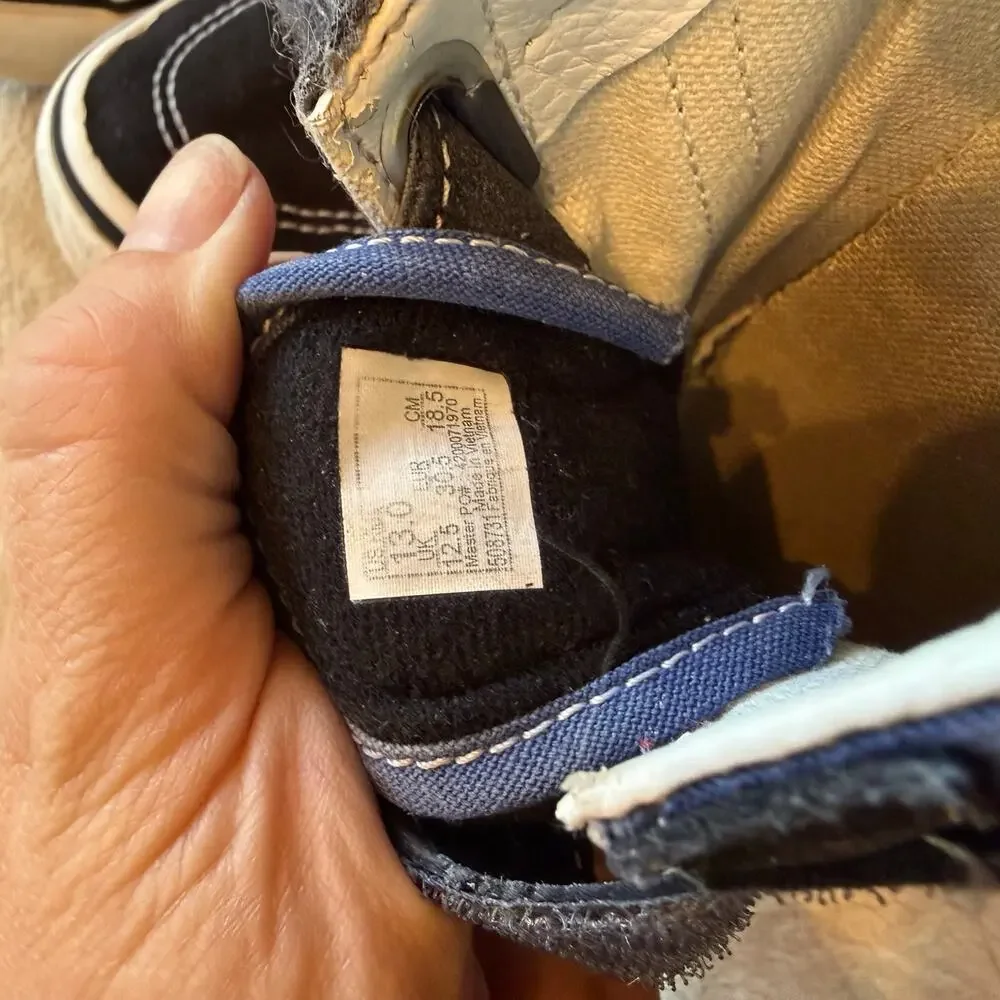 Vans Kids Navy & Black Double Velcro Sneakers Size 13